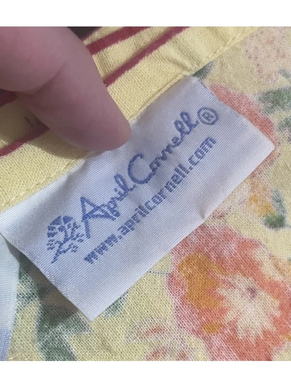 April Cornell Floral Tablecloth 54x93 Yellow Pink Cottage Rectangular